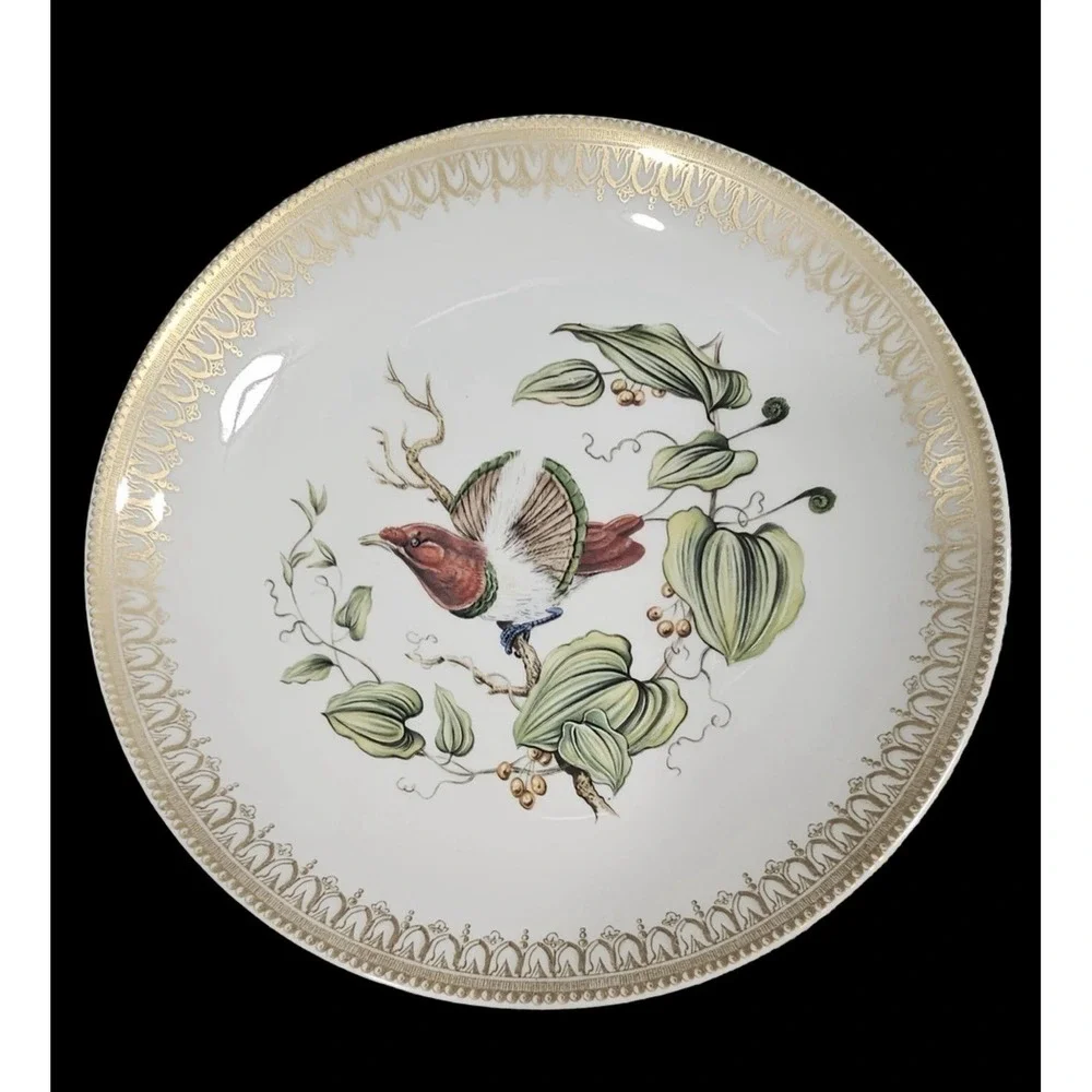 Vintage Mottahedeh Bird of Paradise Porcelain Plate 8 Inch Discontinued Rare